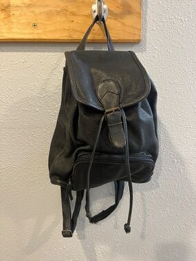 Vintage DOMA Outback Black Leather backpack Bucket Purse